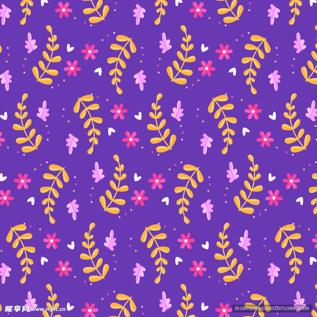 紫色花卉藤蔓图案背景