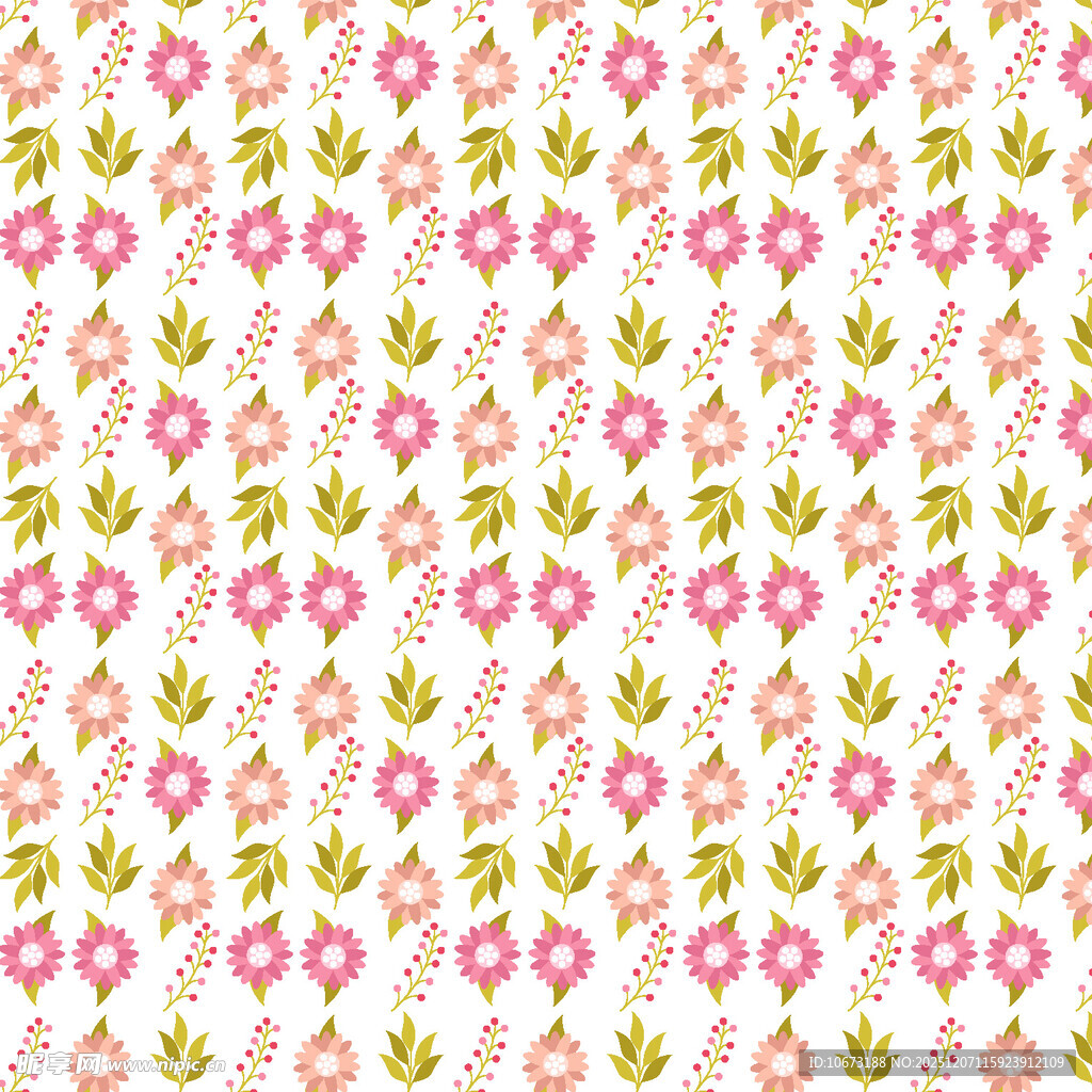 粉色花卉图案无缝背景