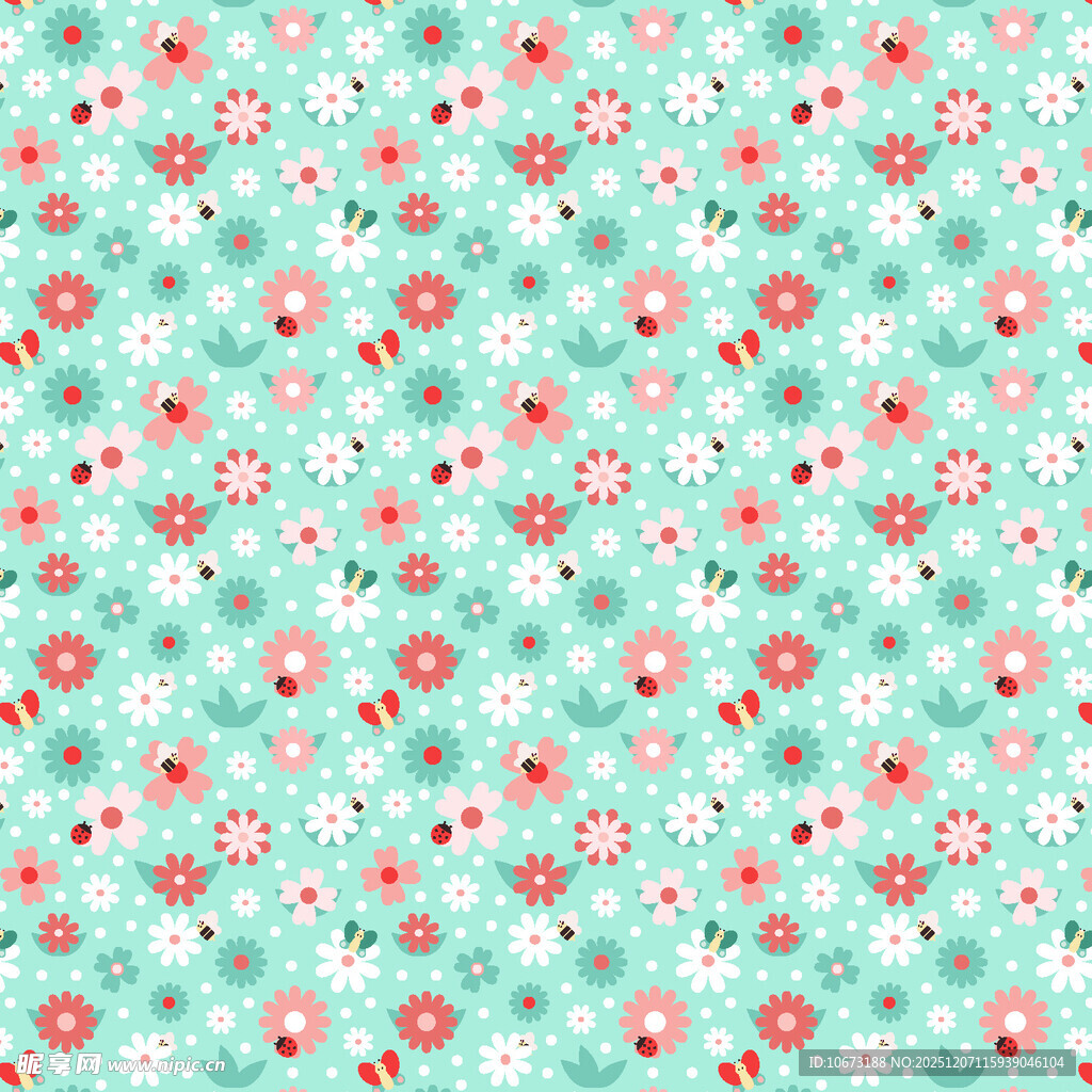 清新碎花图案背景