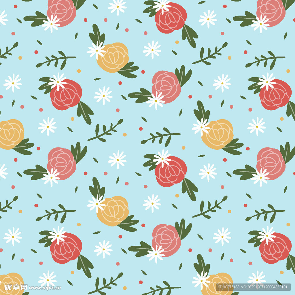 清新花卉图案背景