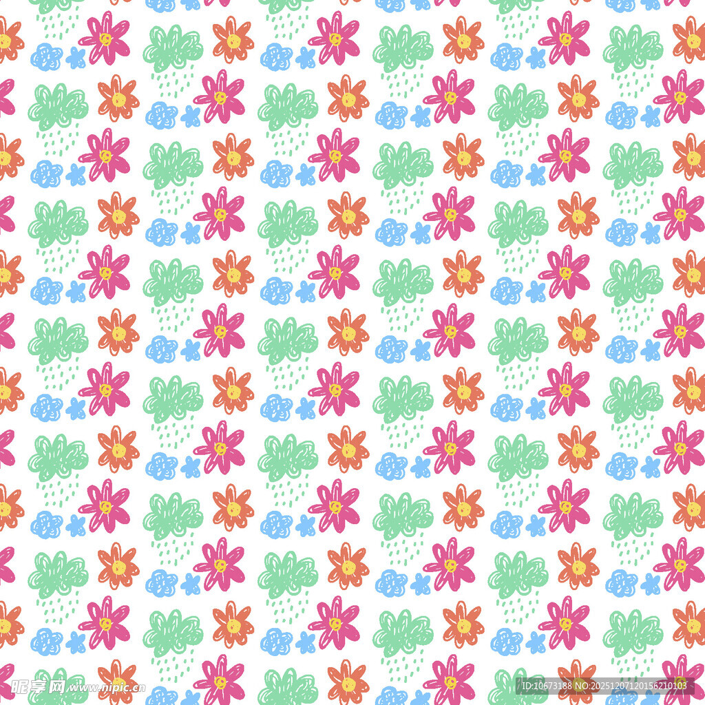 多彩花卉图案背景纹理