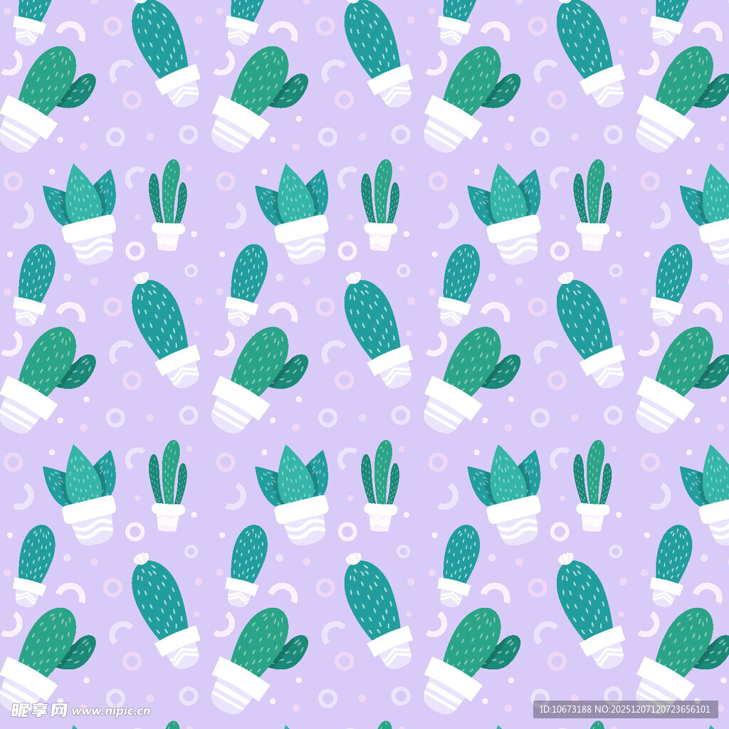 清新仙人掌图案背景