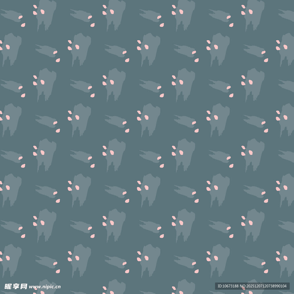 蓝底花卉动物图案纹理