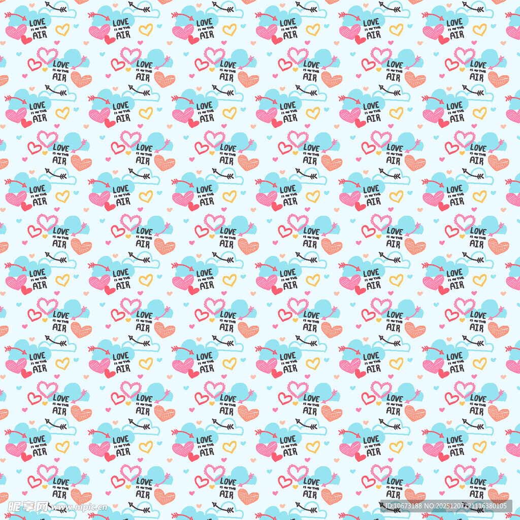 可爱卡通图案无缝背景图