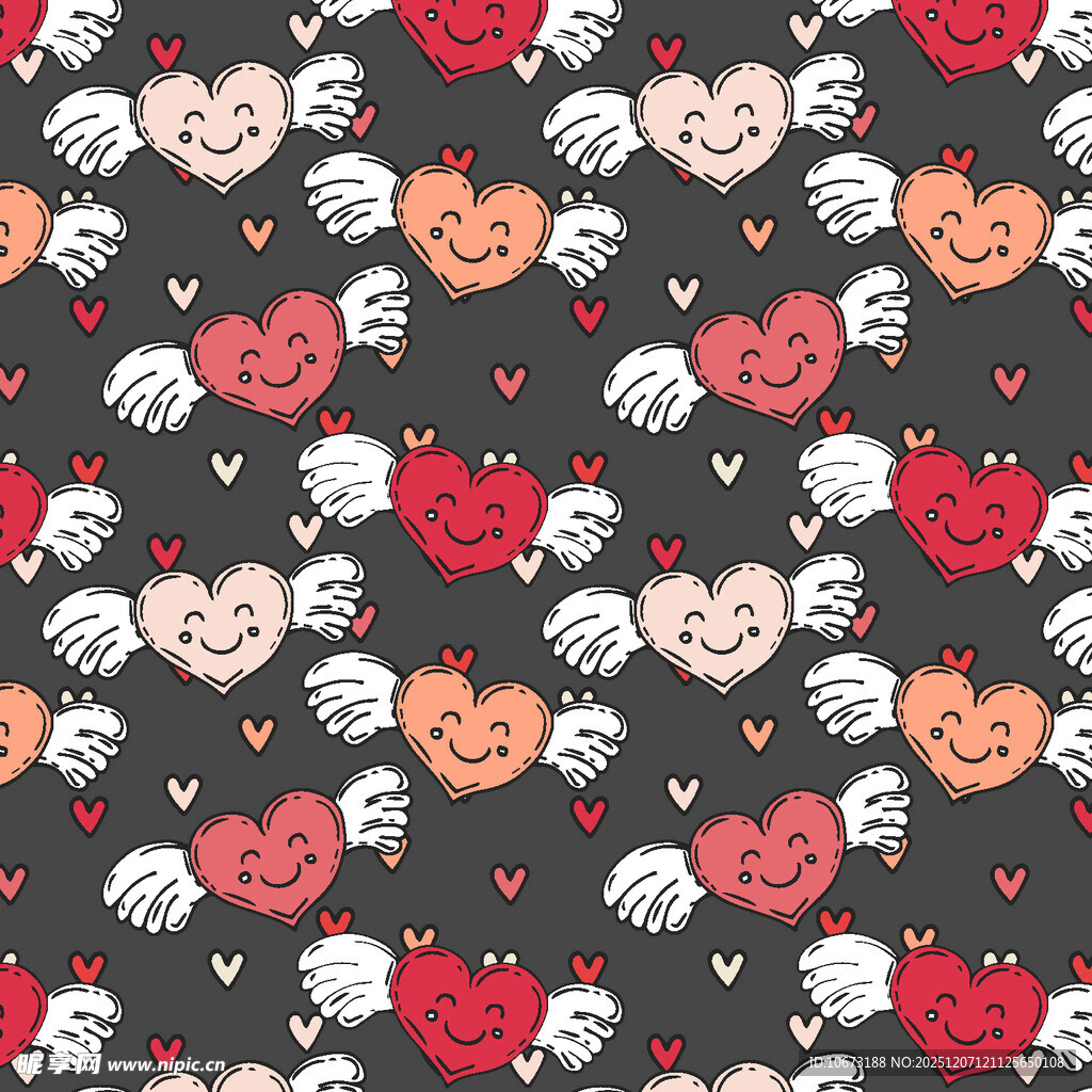 爱心翅膀图案背景设计