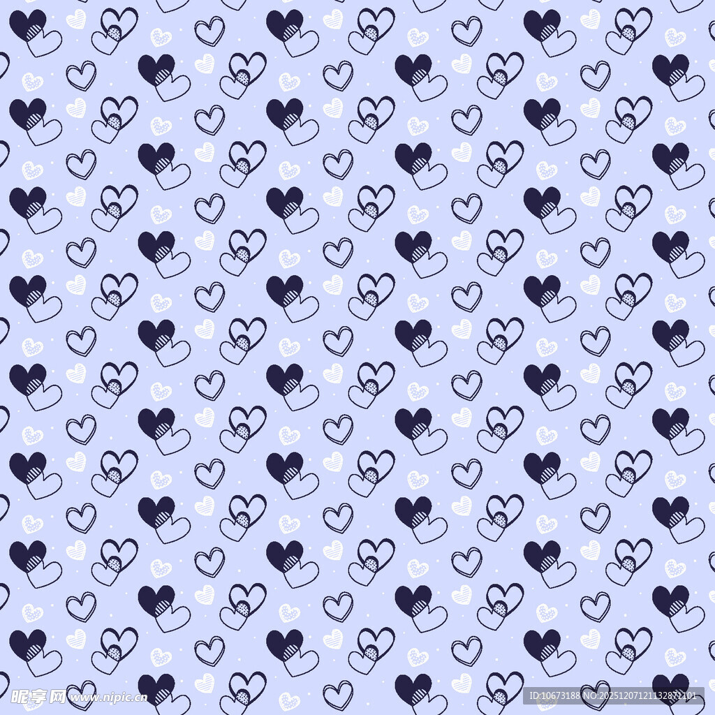 紫色心形图案无缝背景