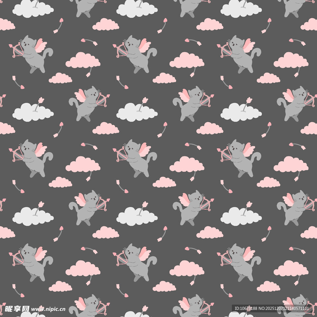 大象云朵图案的可爱背景