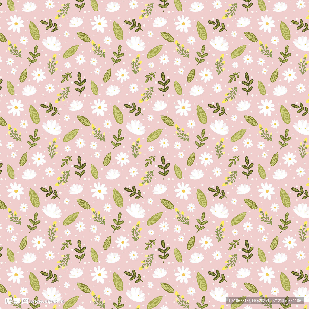 粉色花卉波点图案背景