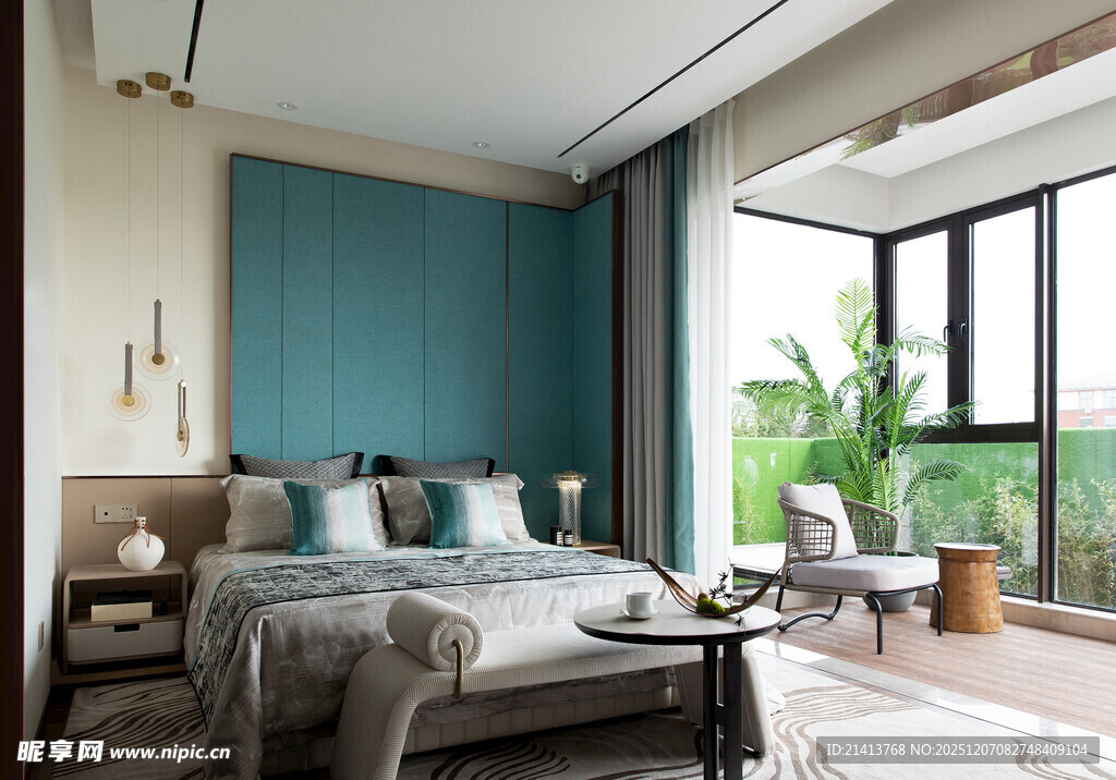 现代简约风卧室室内景致