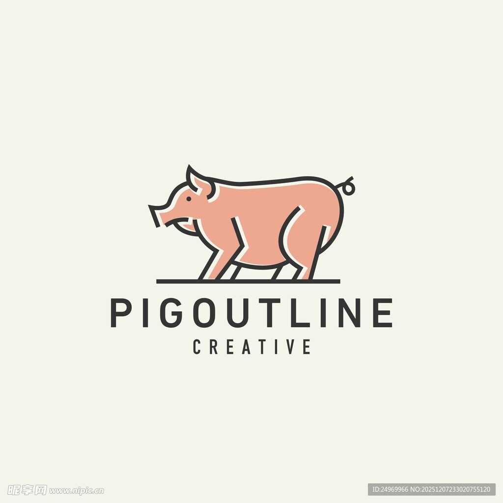 简约风格猪形创意标志