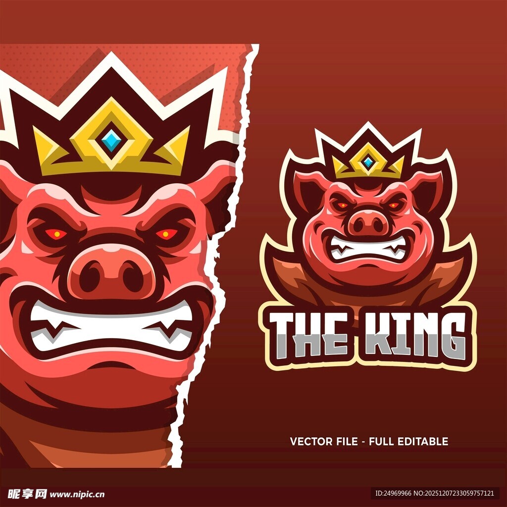 愤怒猪王标志设计