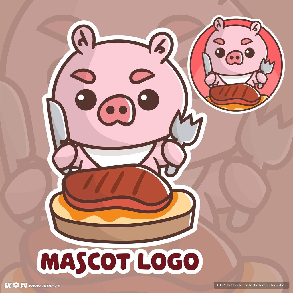 小猪大厨享美味牛排