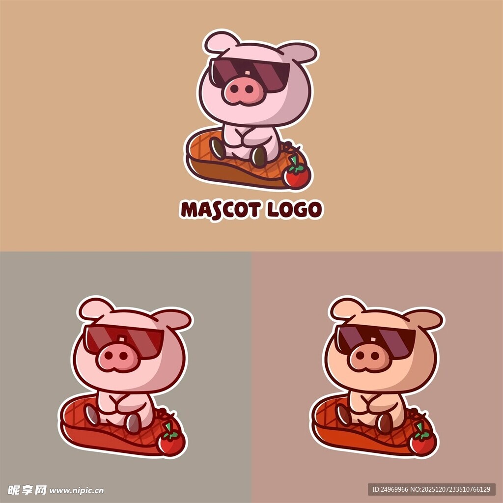 卡通小猪吉祥物设计