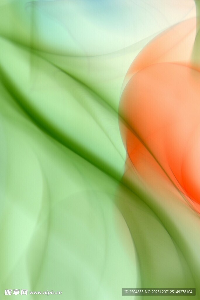 飘动的绿橙 变抽象布料