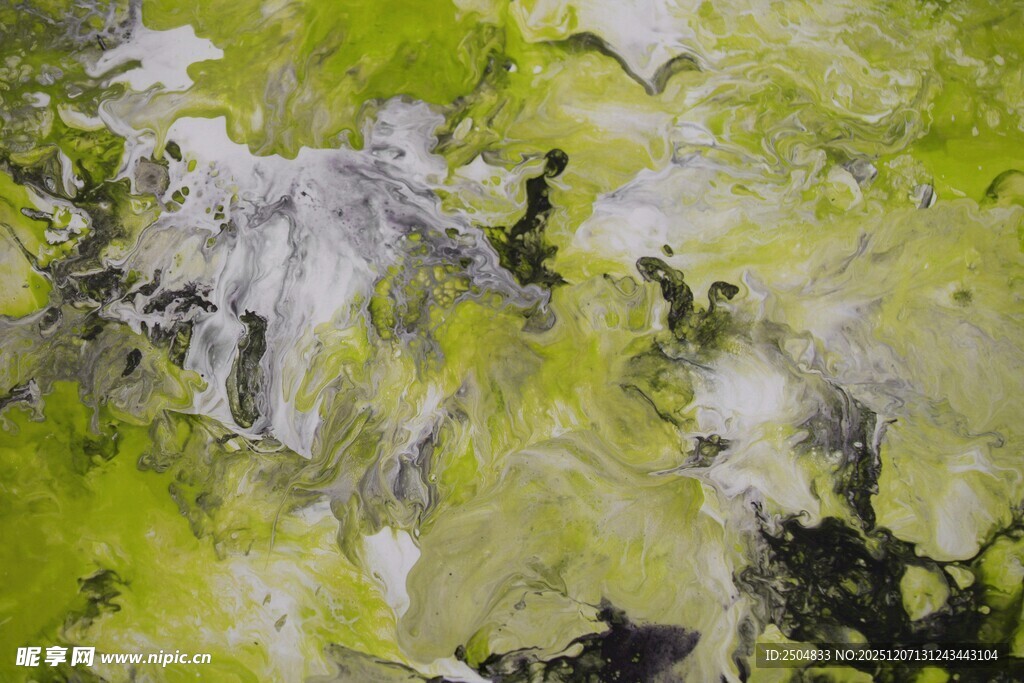 抽象绿色调艺术画作