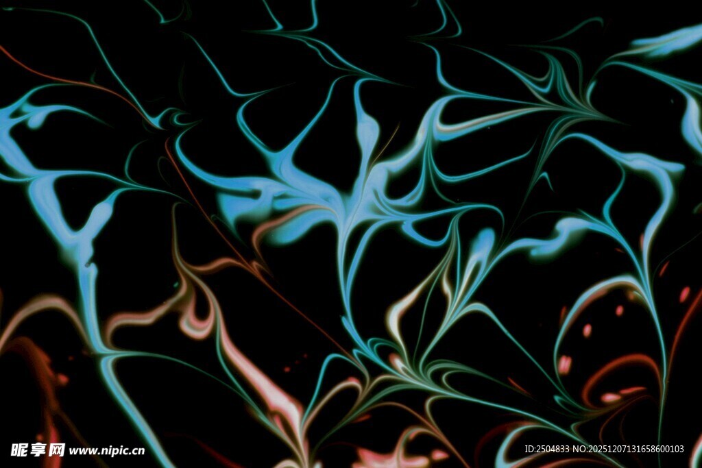 梦幻荧光抽象线条图案