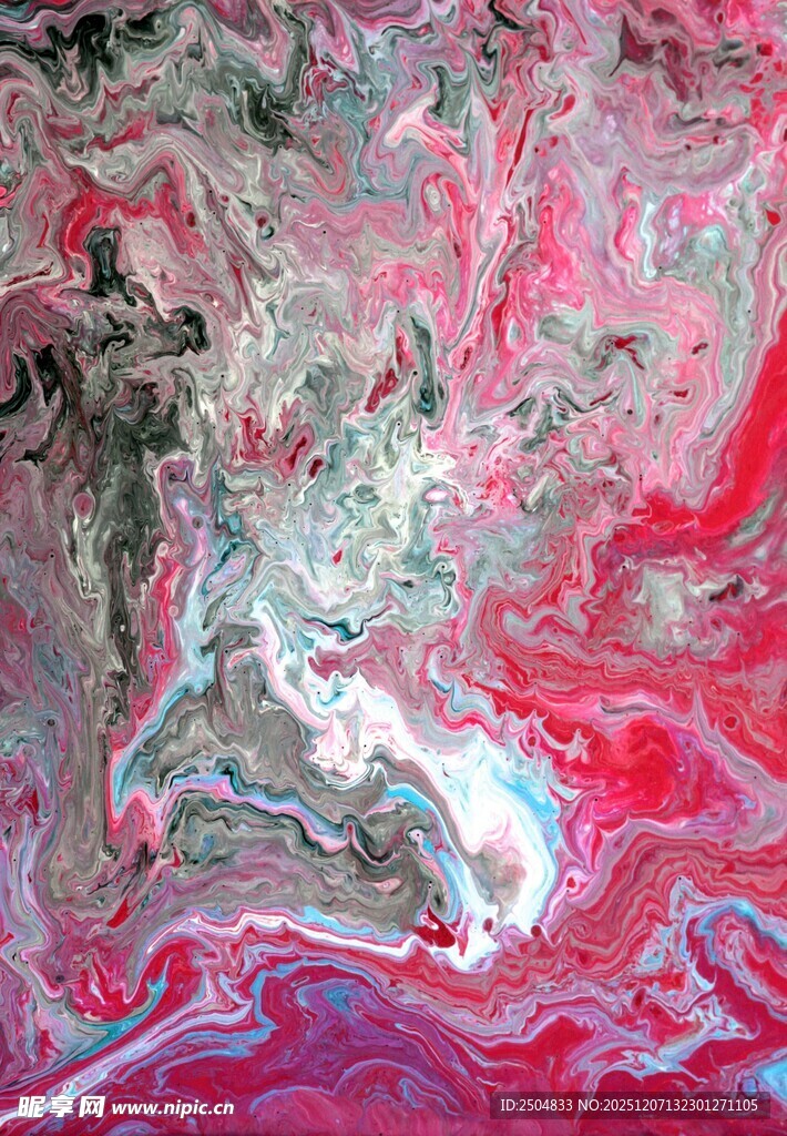 抽象流体艺术红色纹理图