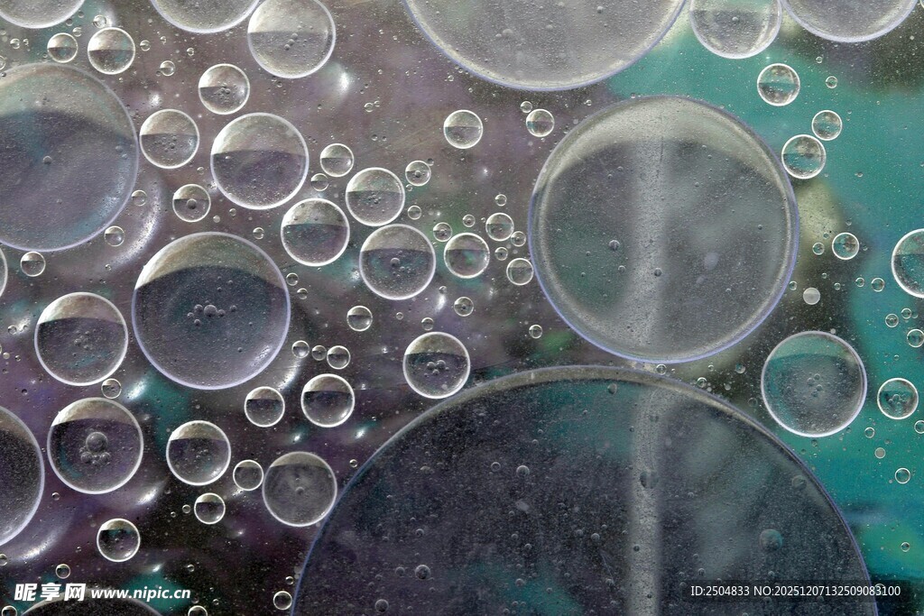 梦幻多彩气泡微观景象