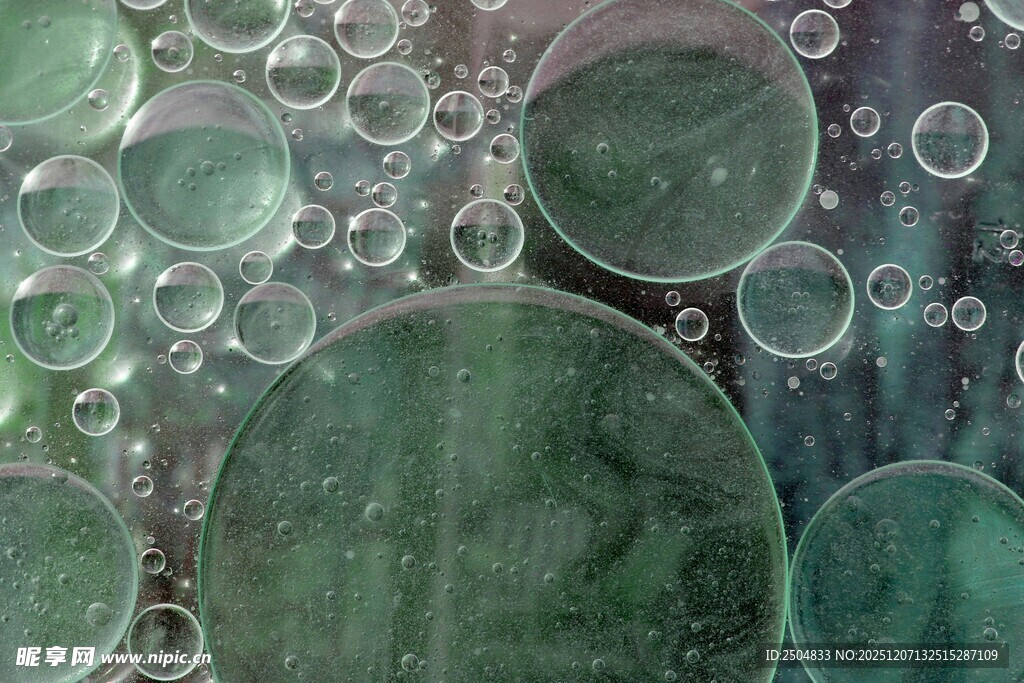 绿色梦幻气泡微观景象