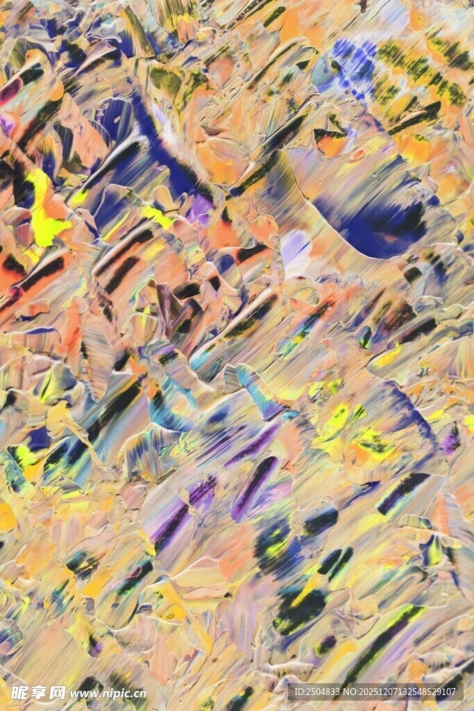 抽象多彩笔触艺术画作