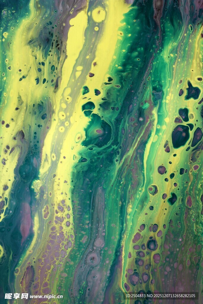 抽象绿色流体艺术画面