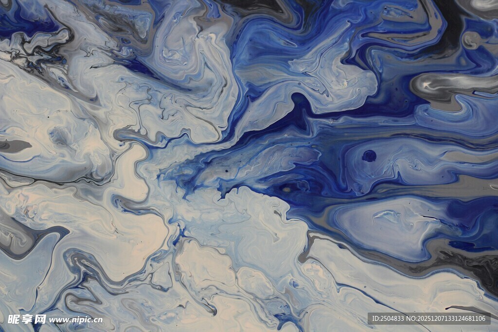 蓝白抽象流体艺术纹理