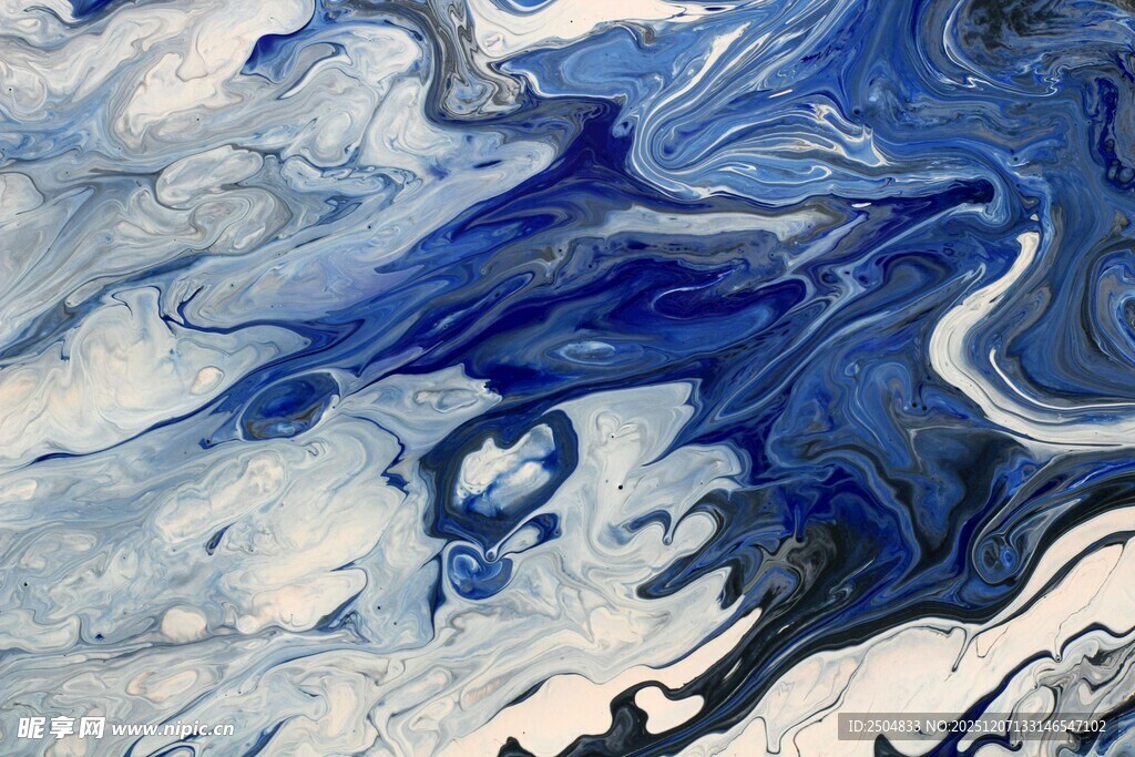 蓝白抽象流体艺术纹理