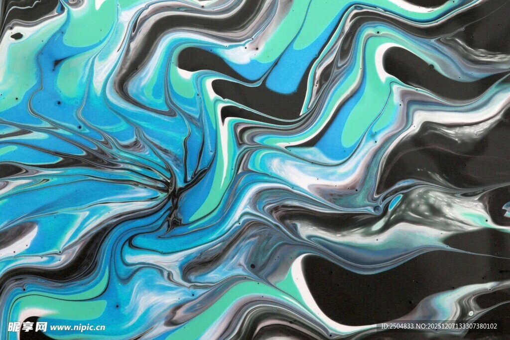 蓝黑抽象流体艺术图案