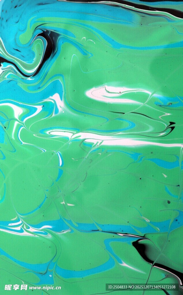 绿蓝交融流体艺术纹理
