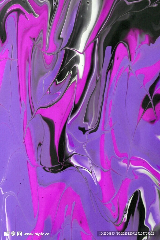 梦幻紫粉流动抽象艺术画面