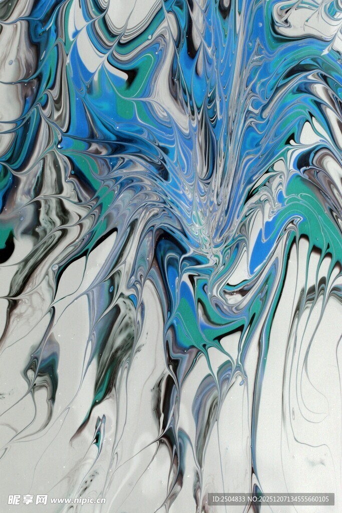 梦幻蓝调抽象艺术画作