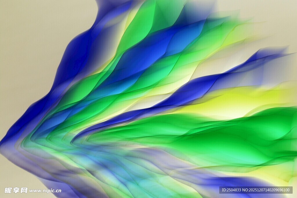 梦幻彩色飘带艺术画面