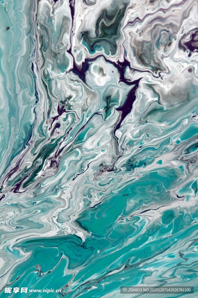 蓝绿色抽象流体艺术纹理