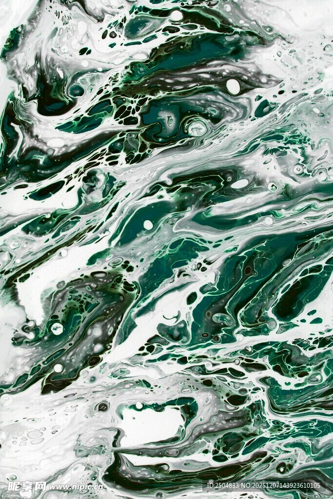 绿白相间抽象流体艺术纹理