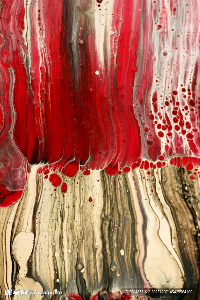抽象红色滴漆艺术画作