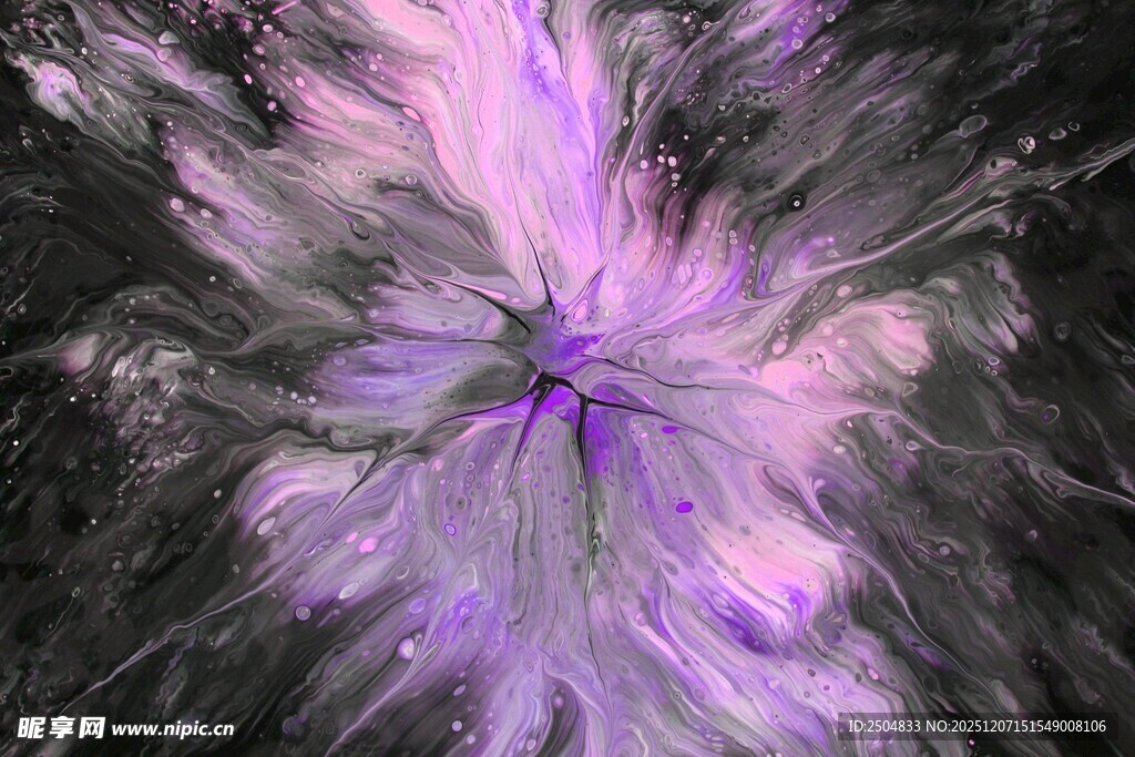 梦幻紫色抽象花朵图案