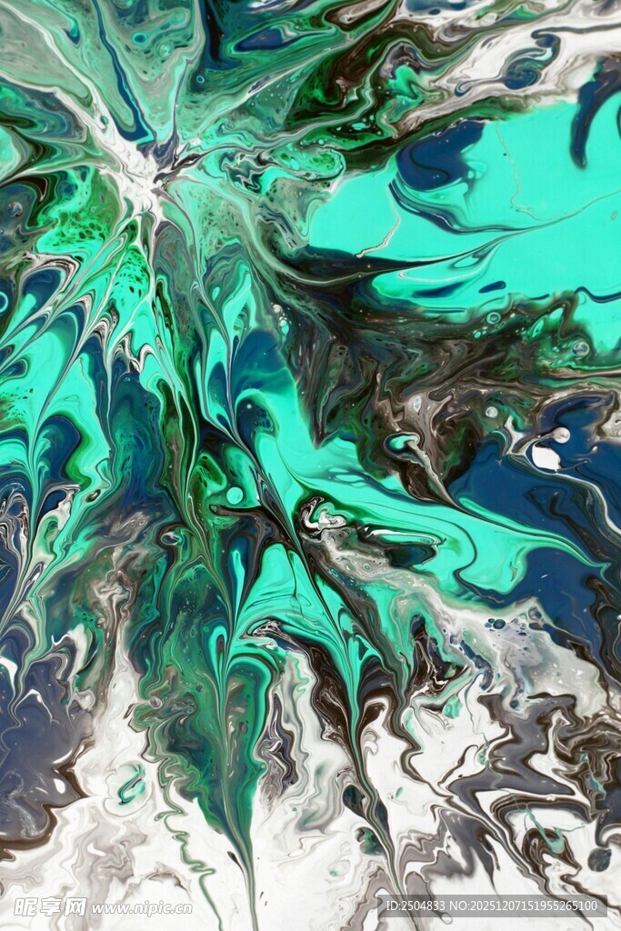 梦幻蓝绿抽象艺术图案