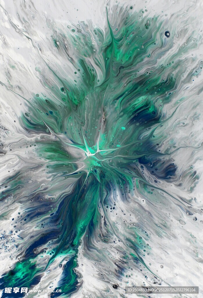 梦幻绿白抽象纹理图案