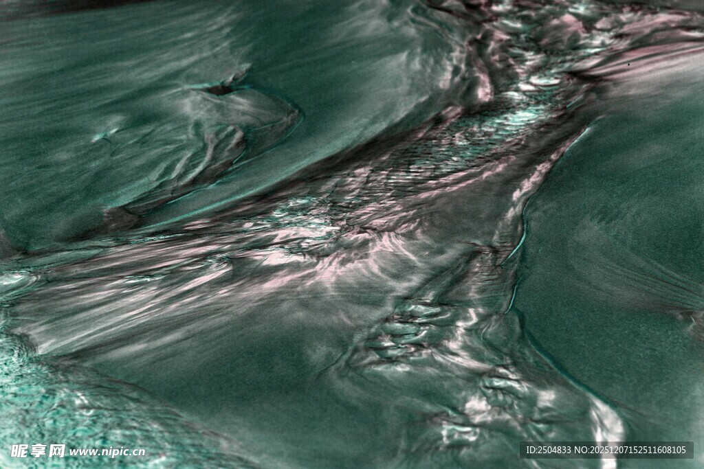 流动的蓝绿色水波纹理
