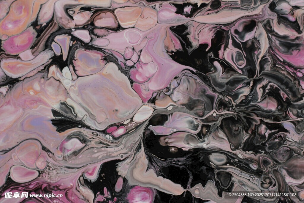 粉色水墨风花卉图案布料