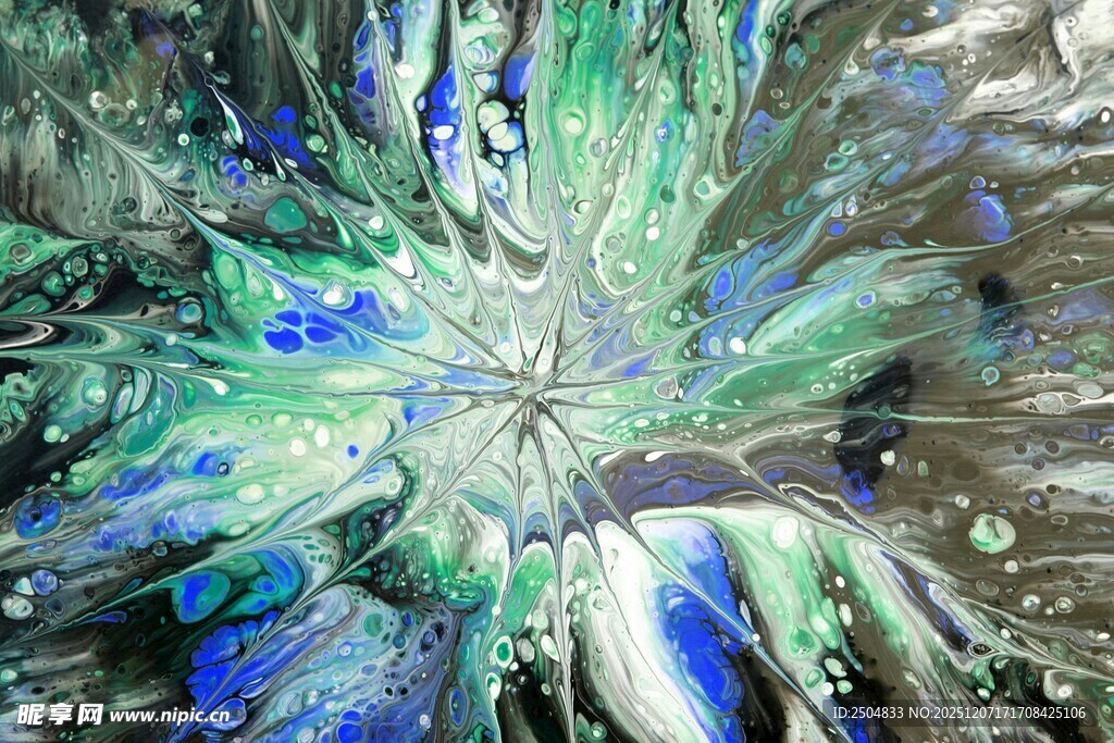 绚丽多彩的抽象冰晶图案