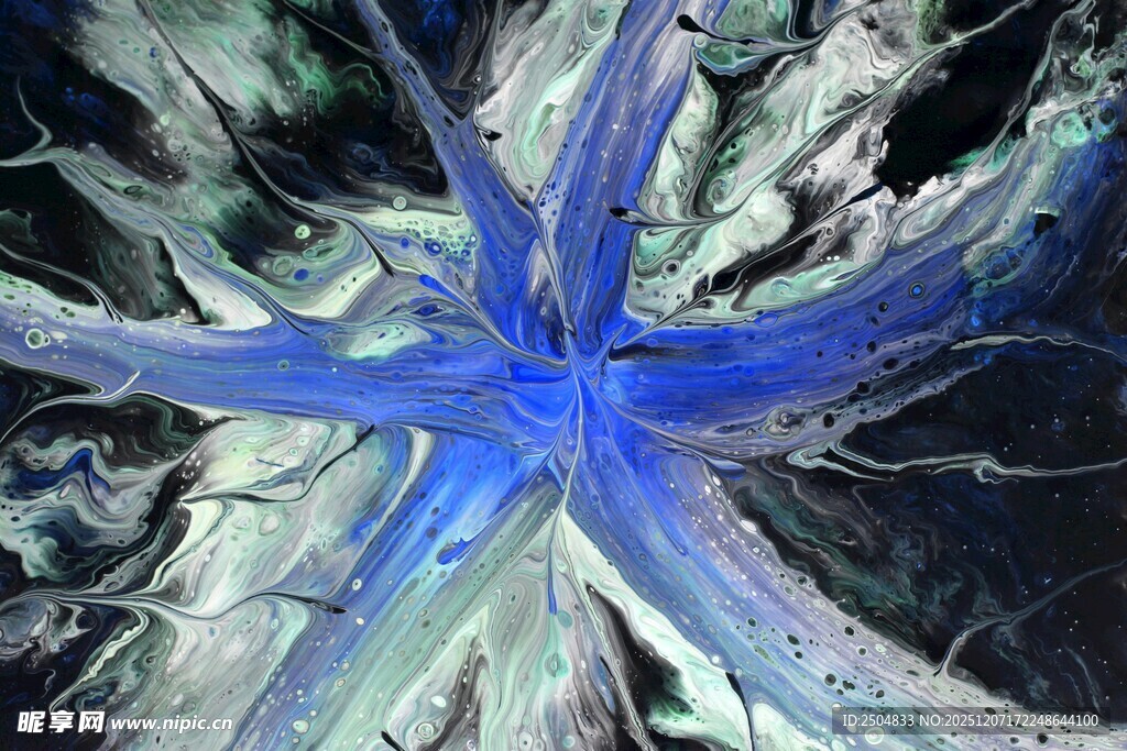 梦幻蓝色星形抽象艺术图