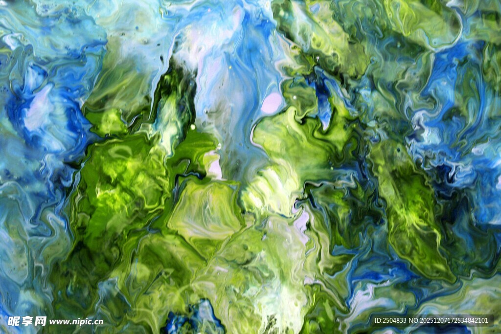 抽象蓝绿交织艺术画作
