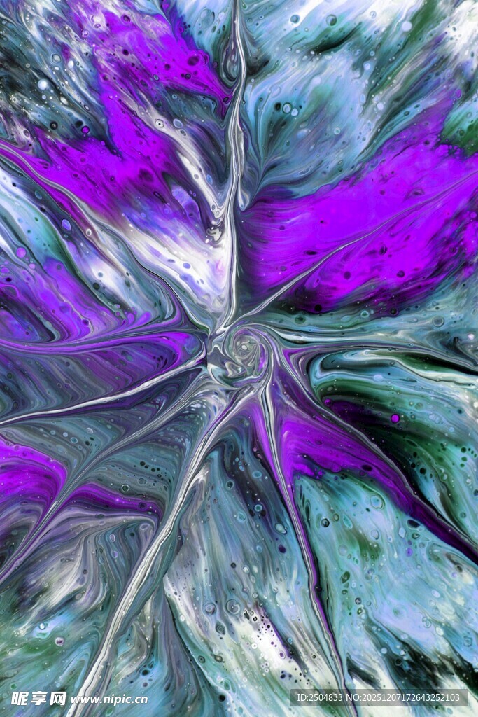 梦幻紫色抽象冰晶图案