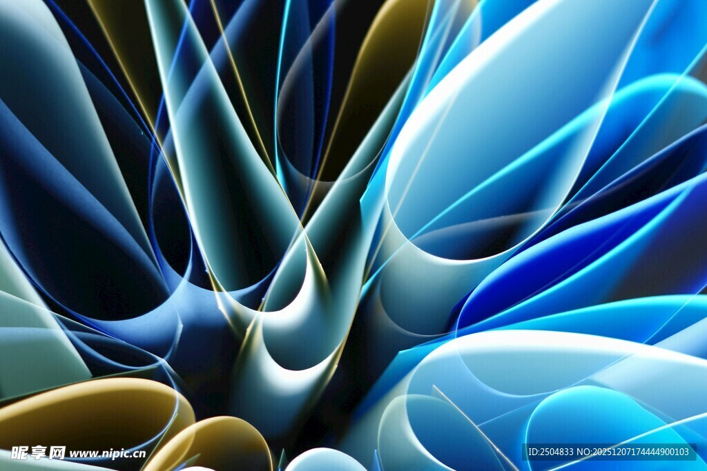 抽象动感蓝色线条艺术图
