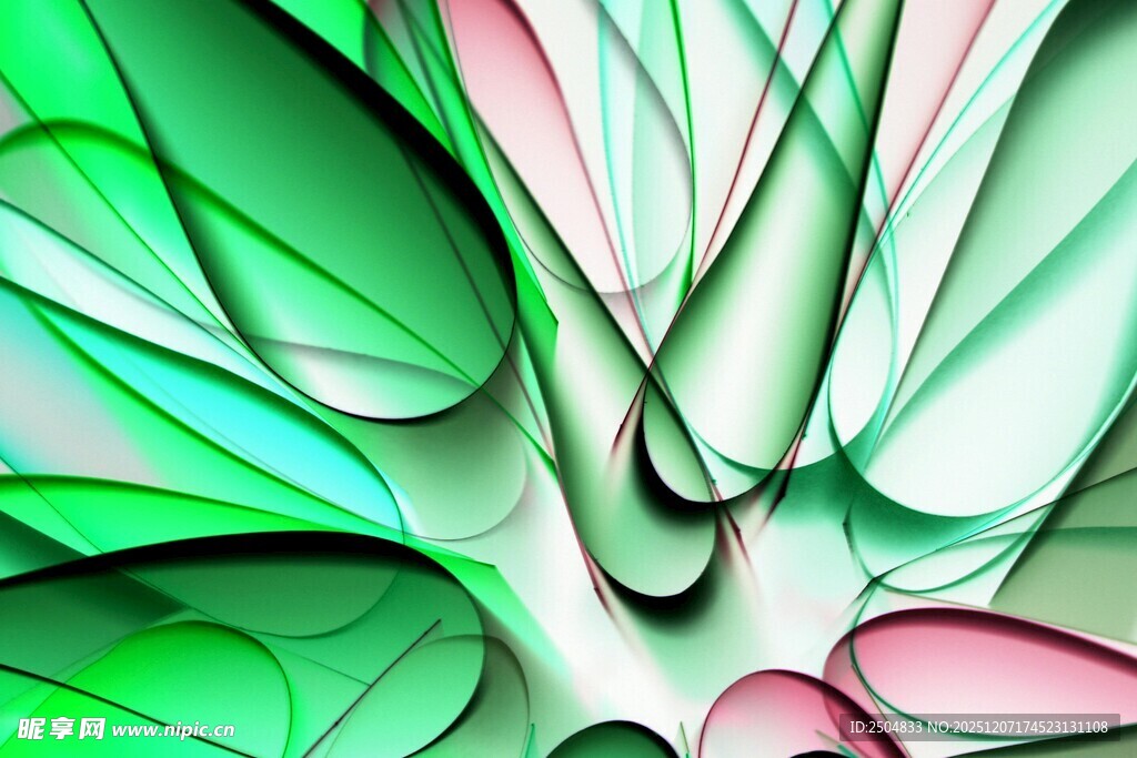 梦幻绿色抽象艺术图案