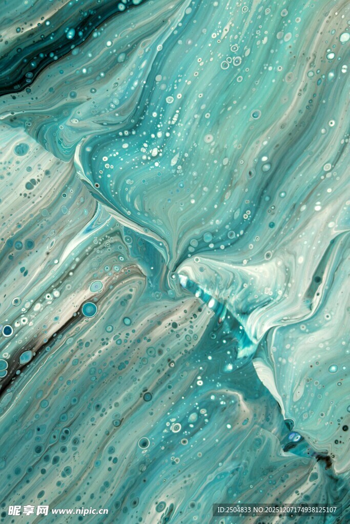 蓝绿色流体艺术纹理画面