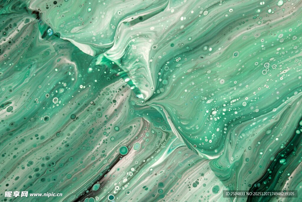 翠绿流体艺术纹理画面