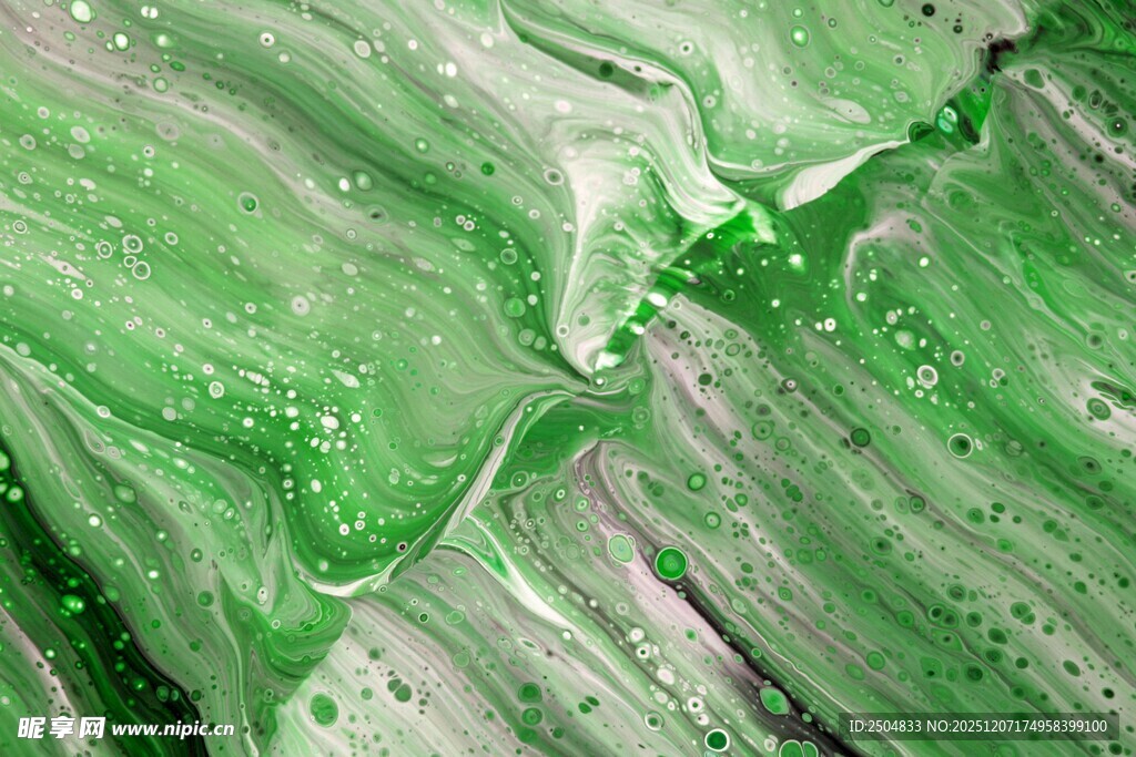 绿色流体艺术纹理画面