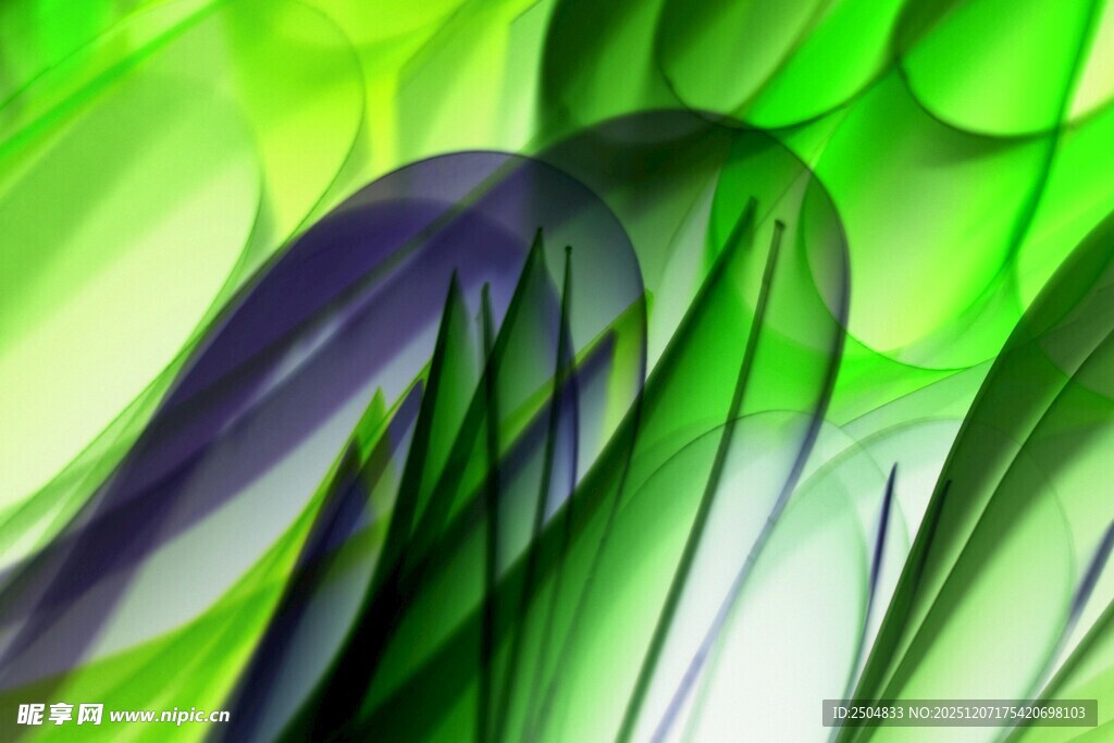 梦幻绿色抽象流动线条